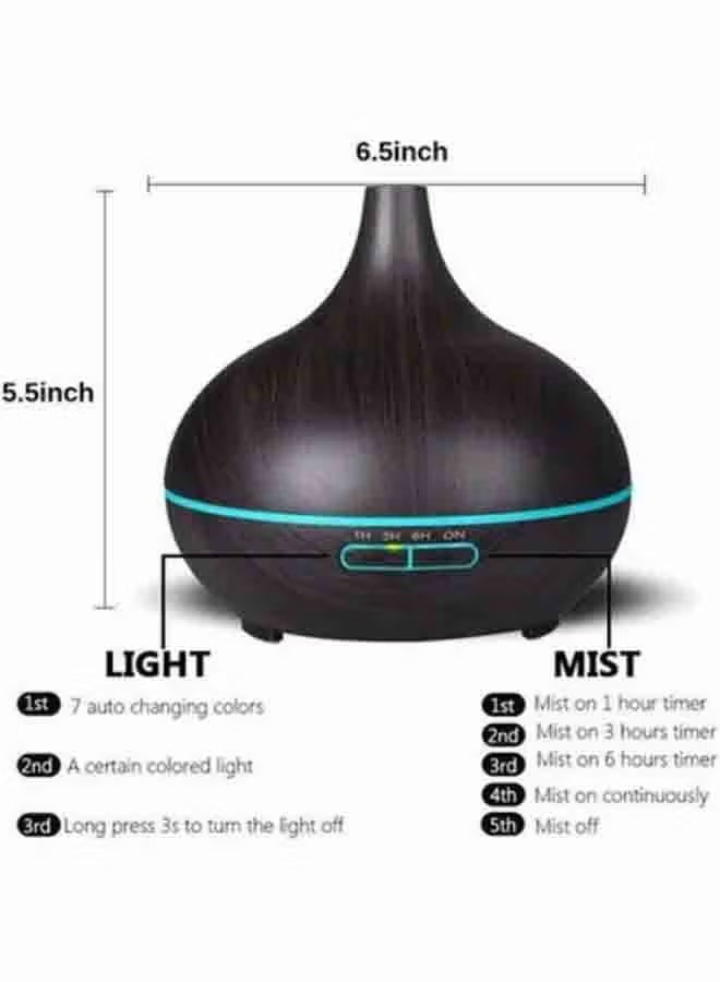500ML Aromatherapy Essential Oil Diffuser Wood Grain Remote Control