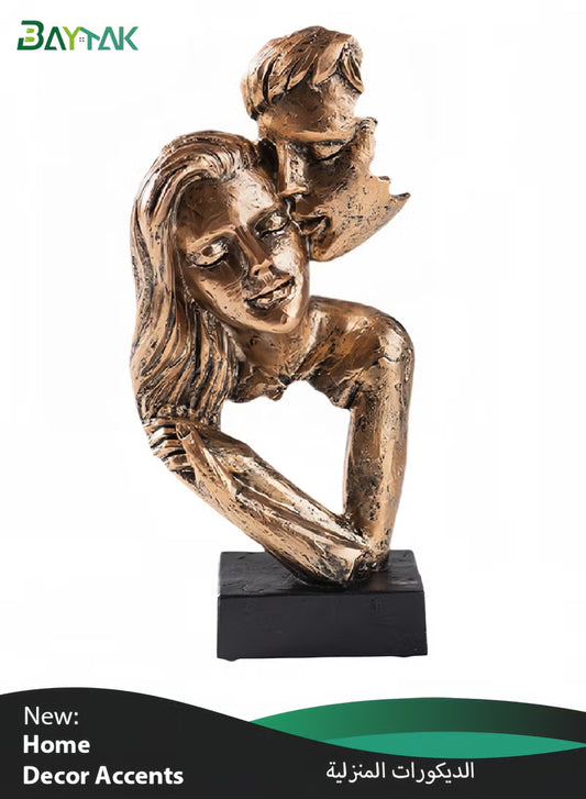 1 Piece Romantic Couple Kiss Statue, Home Decor Ornament