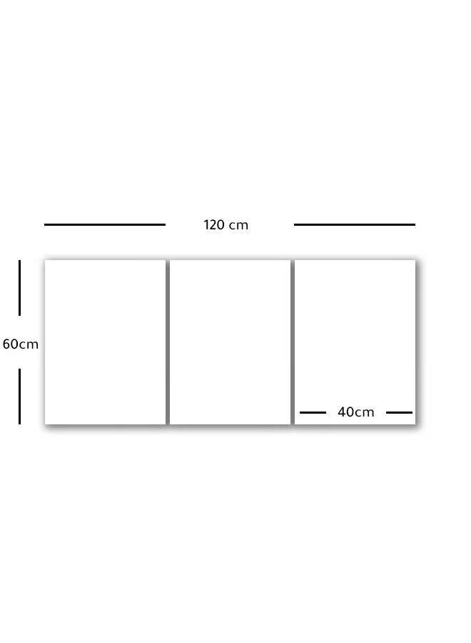 Three wooden panels with an abstract design