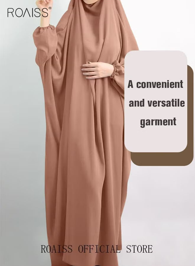 2-Piece Casual Loose Set Muslim Women's Long Top