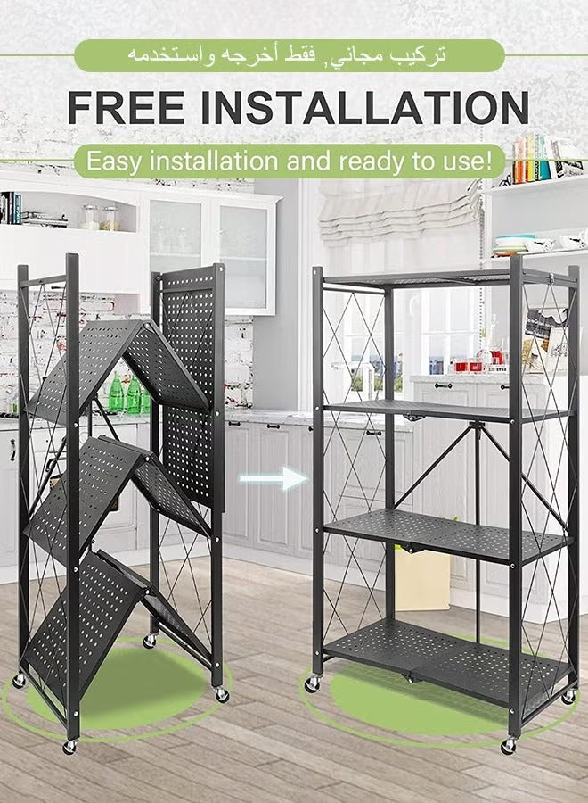 Kitchen Storage Rack and Heavy Duty Metal Shelving Unit on Rolling