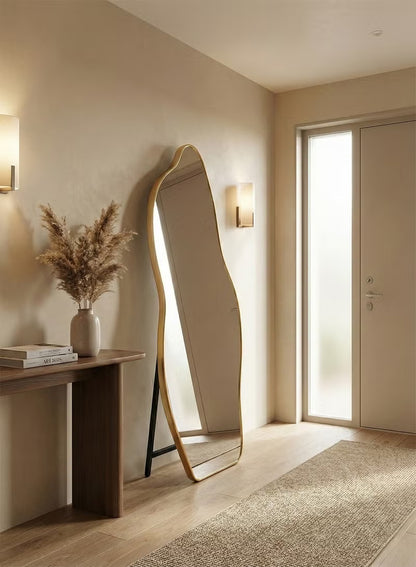 Extra large mirror with elegant design 170x70cm - Full length mirror with gold metal frame
