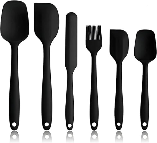 Silicone Spatula Set - 6 Piece Non-Stick Rubber Spatula Set