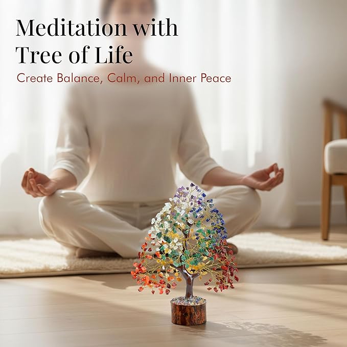 Crocon Seven Chakra Natural Gemstone Healing Tree