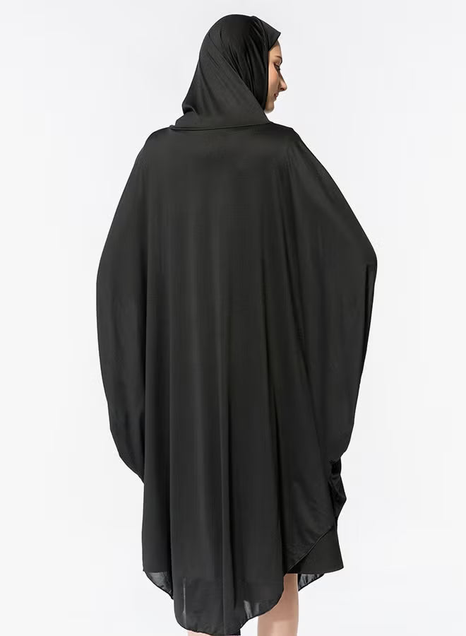 Abaya Jalabiya With Hijab Traditional Dress Wear Black