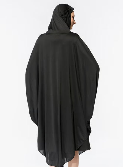 Abaya Jalabiya With Hijab Traditional Dress Wear Black
