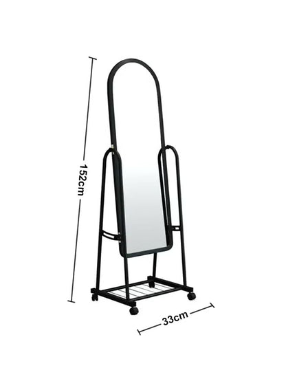 Simple Elegant Simple Elegant Mirror With Sturdy Holder Black 33x152cm