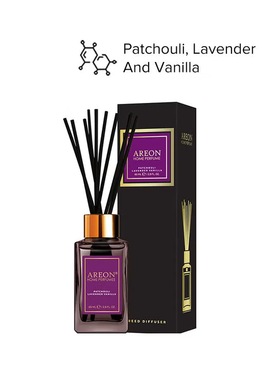 Home Perfume Reed Diffuser - Patchouli, Lavender And Vanilla Black 85ml