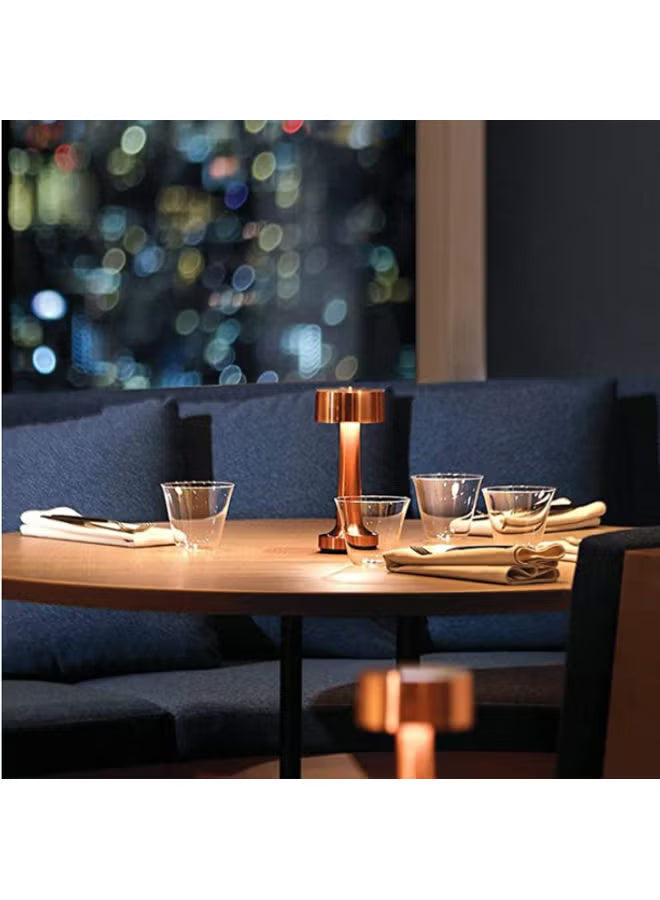 LED Table Lamp Metal Warm Lightning Gold 21x9x9cm