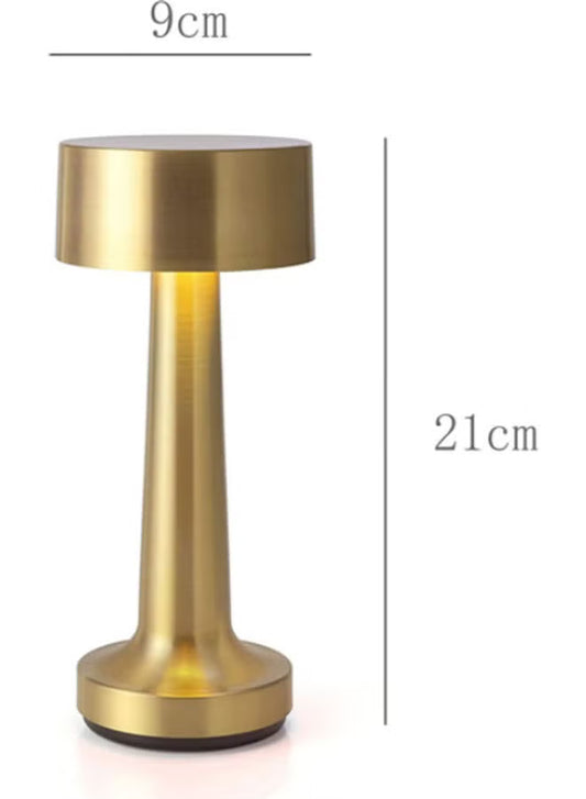 LED Table Lamp Metal Warm Lightning Gold 21x9x9cm