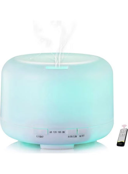 7-Colour LED Light Lamp Aroma Diffuser Essential Oil Air Humidifier White 500ml