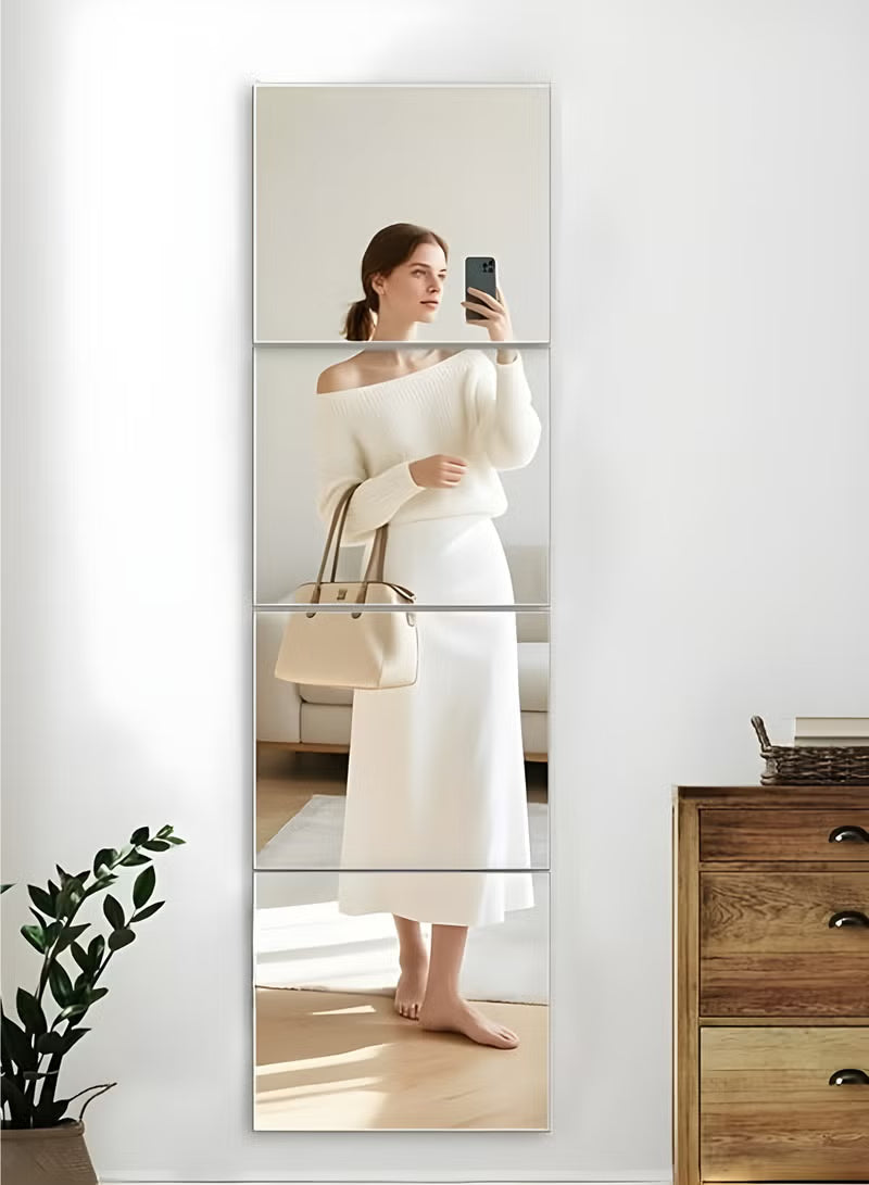 Full Length Wall Mirror Tiles - 30x30CM 4Pcs