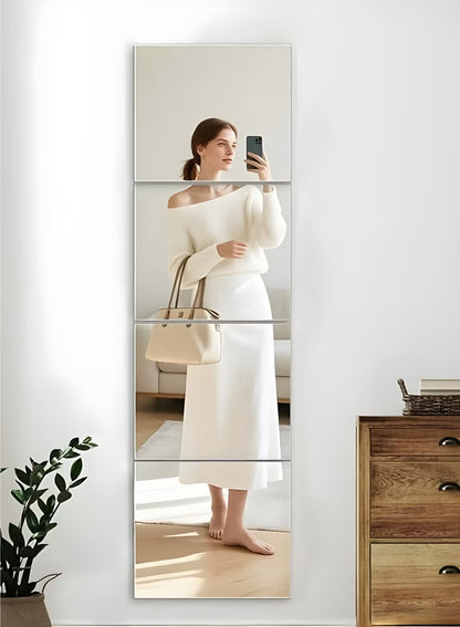 Full Length Wall Mirror Tiles - 30x30CM 4Pcs