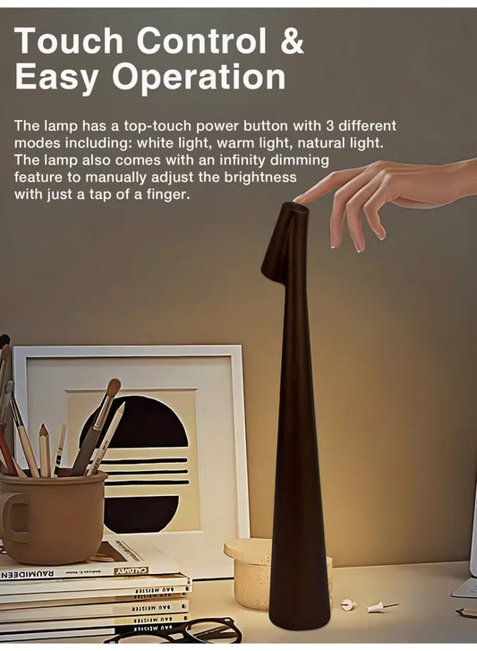 Touch Control LED Table Lamp – Rechargeable & Cordless