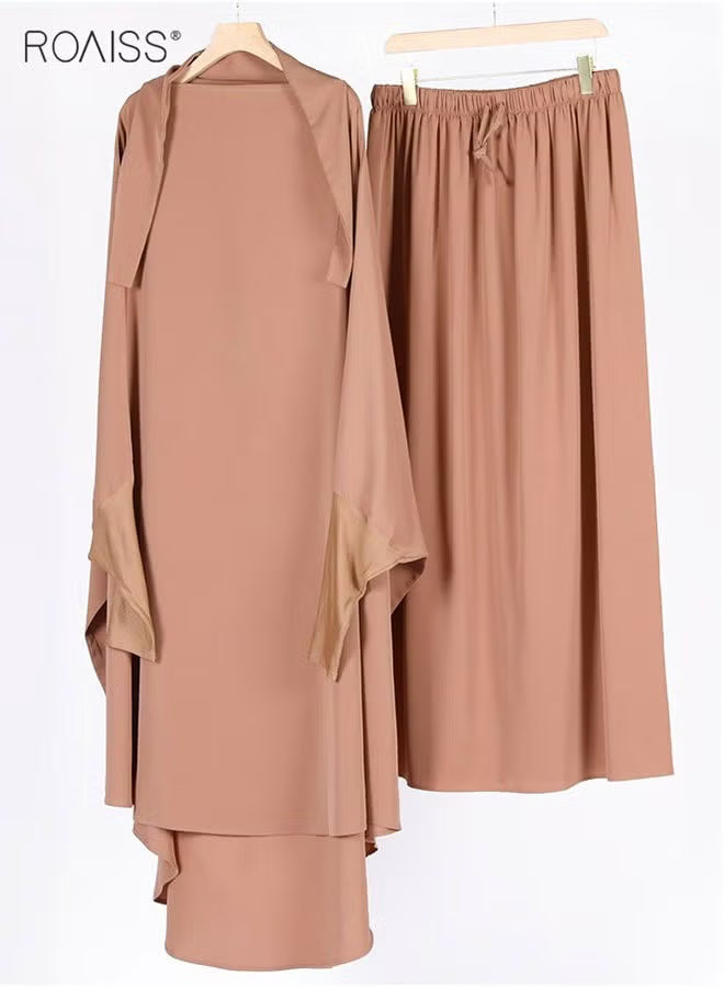 2-Piece Casual Loose Set Muslim Women's Long Top