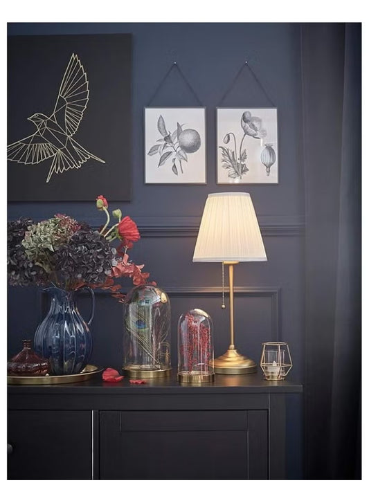 Table Lamp warm lightning metal 75 Watt White/Gold 55cm