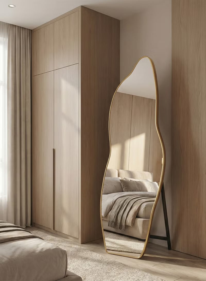 Extra large mirror with elegant design 170x70cm - Full length mirror with gold metal frame